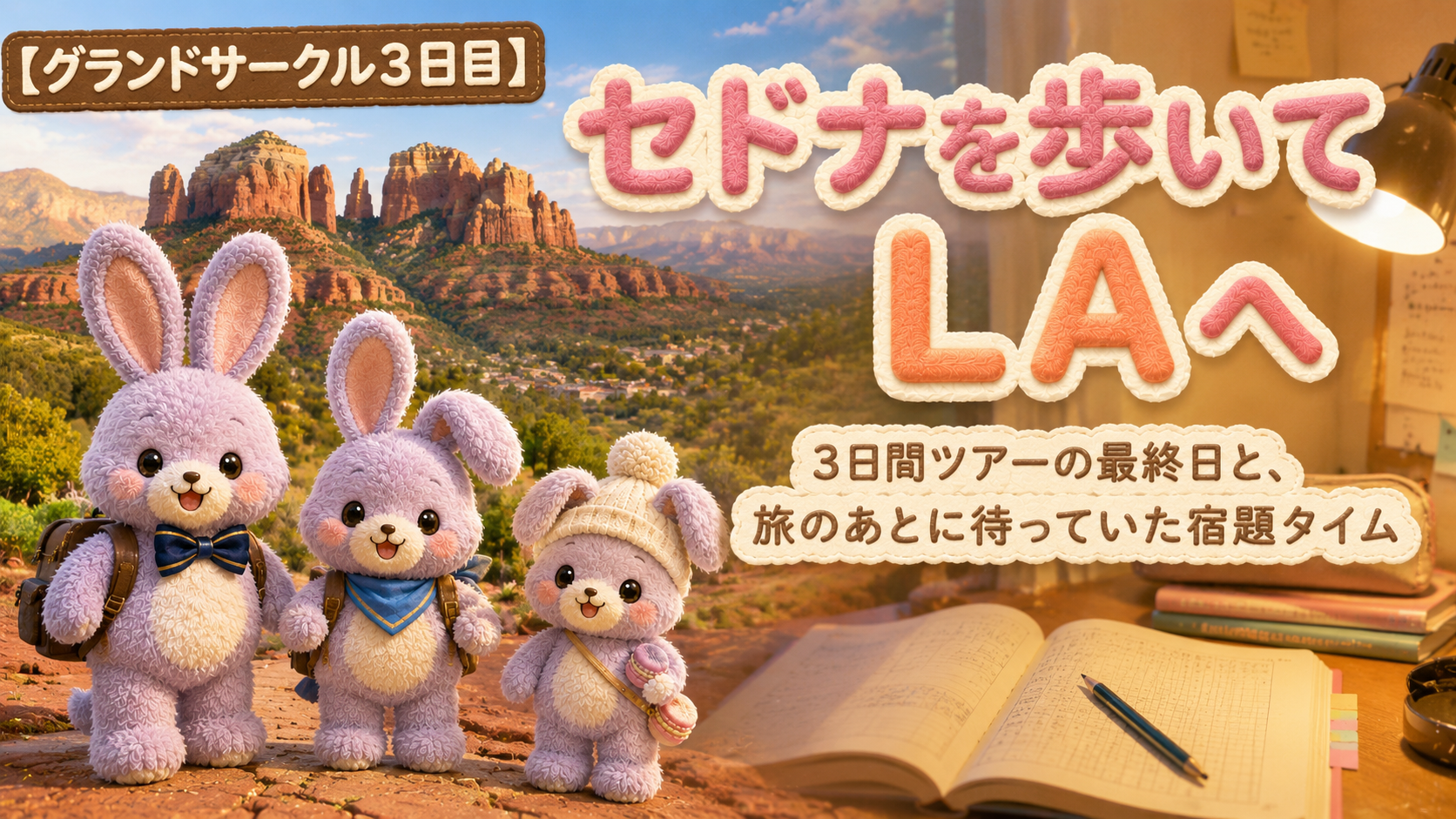 【グランドサークル3日目】セドナ観光からロサンゼルスへ｜子連れ2泊3日ツアー最終日【2024】