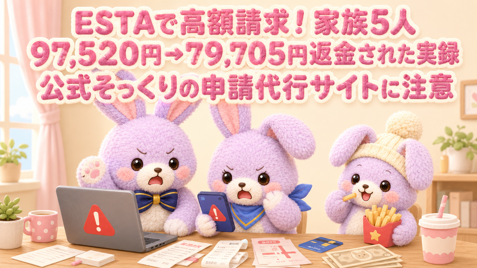 ESTAで高額請求！家族5人97,520円→79,705円返金された実録｜公式そっくりの申請代行サイトに注意