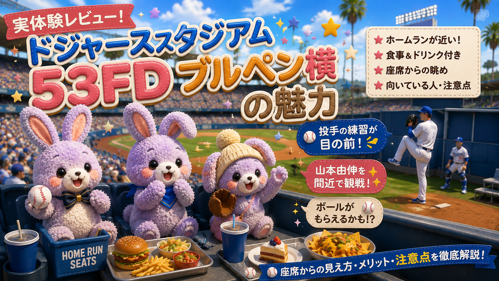 ドジャースタジアム53FDブルペン横の実体験｜山本由伸の投球練習を真横で見た席の見え方と価格