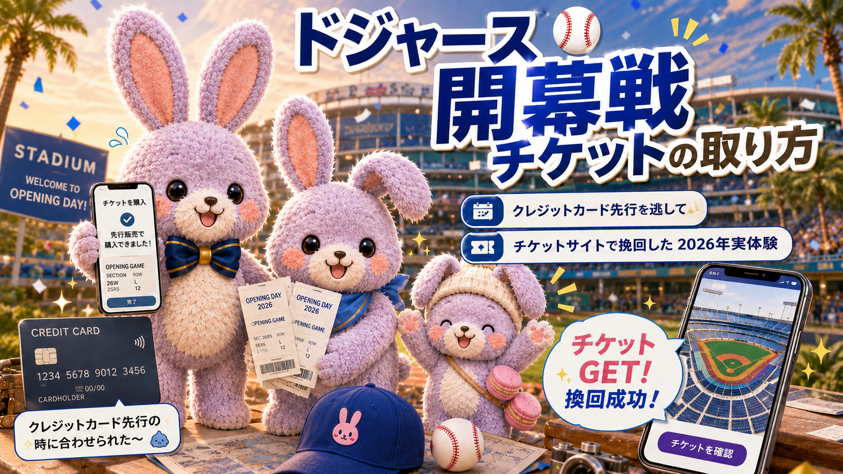 ドジャース開幕戦チケットの取り方|Mastercard先行を逃してStubHubで挽回した2026年実体験