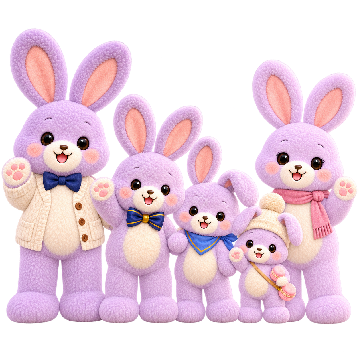 うさぎ家族5人