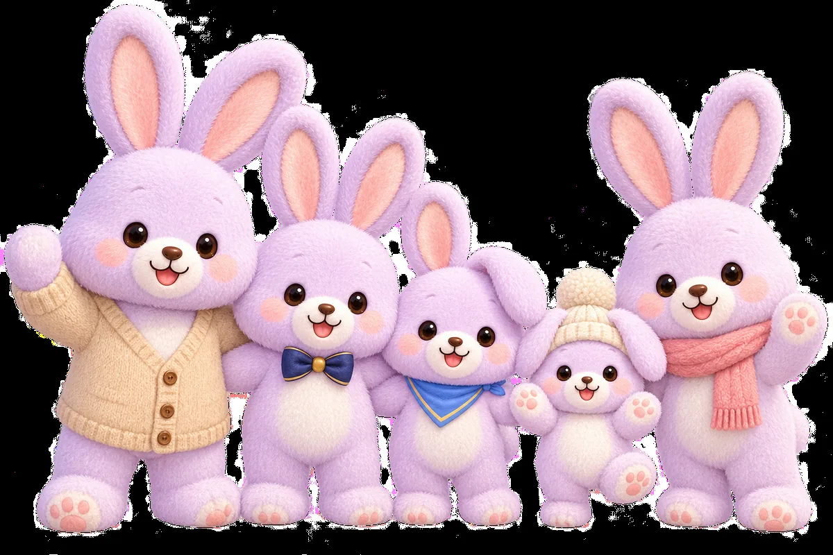 うさぎ家族5人