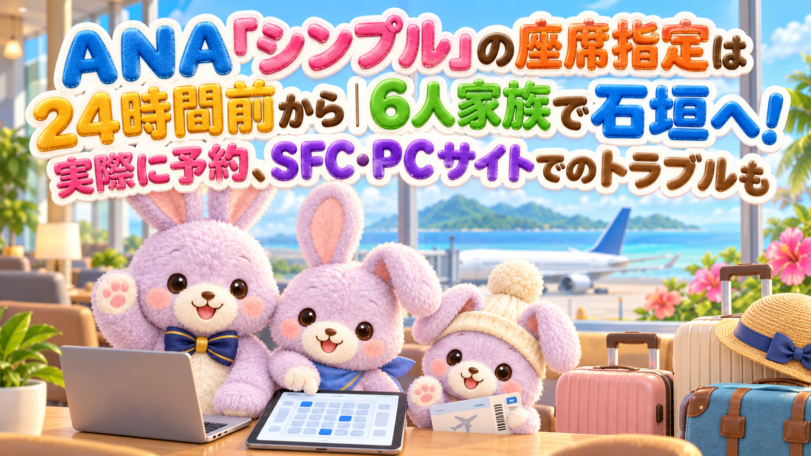ANA「シンプル」の座席指定は24時間前から|6人家族で石垣へ!実際に予約、SFC・PCサイトでのトラブルも