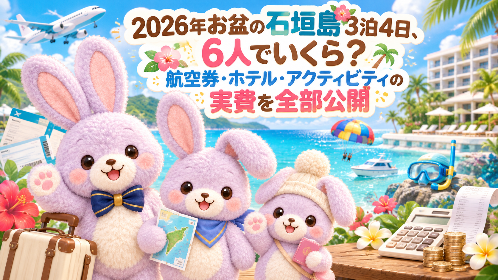 2026年お盆の石垣島3泊4日、6人でいくら?航空券・ホテル・アクティビティの実費を全部公開