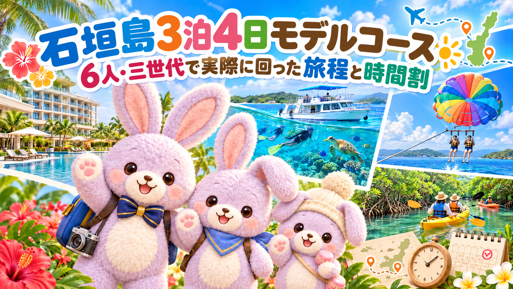 石垣島3泊4日モデルコース|子ども3人+70代の三世代旅行で実際に回った旅程と時間割
