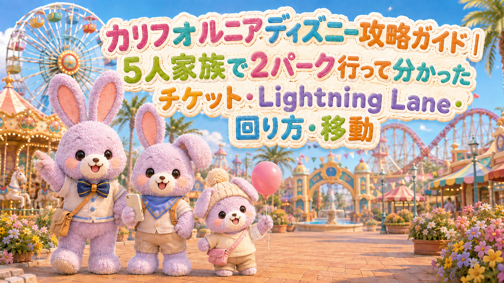 カリフォルニアディズニー攻略ガイド|5人家族で2パーク行って分かったチケット・Lightning Lane・回り方・移動