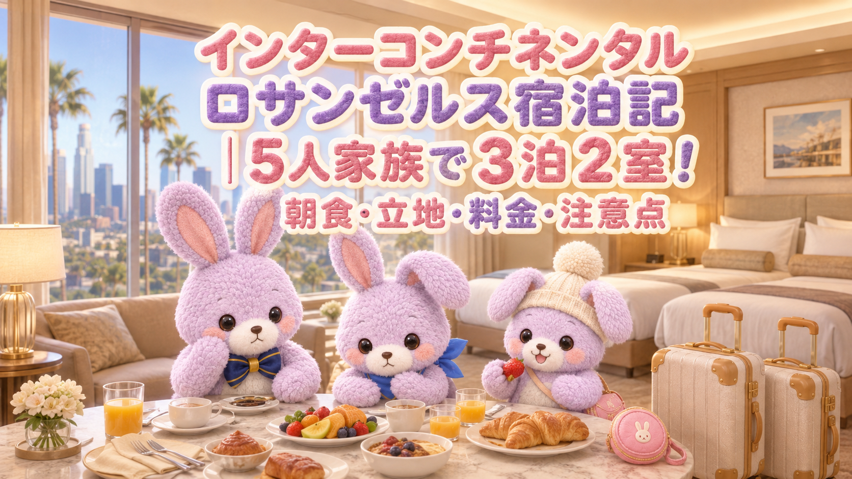 インターコンチネンタル ロサンゼルス宿泊記|5人家族で3泊2室!朝食・立地・料金・注意点