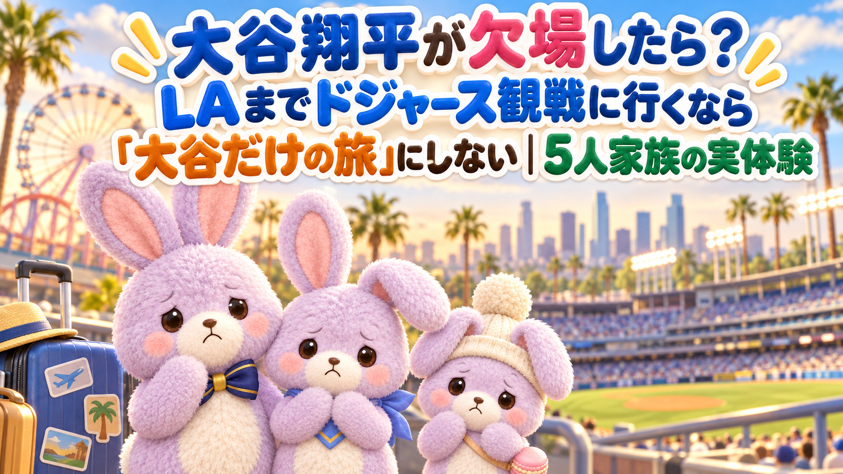 大谷翔平が欠場したら？LAまでドジャース観戦に行くなら「大谷だけの旅」にしない｜5人家族の実体験