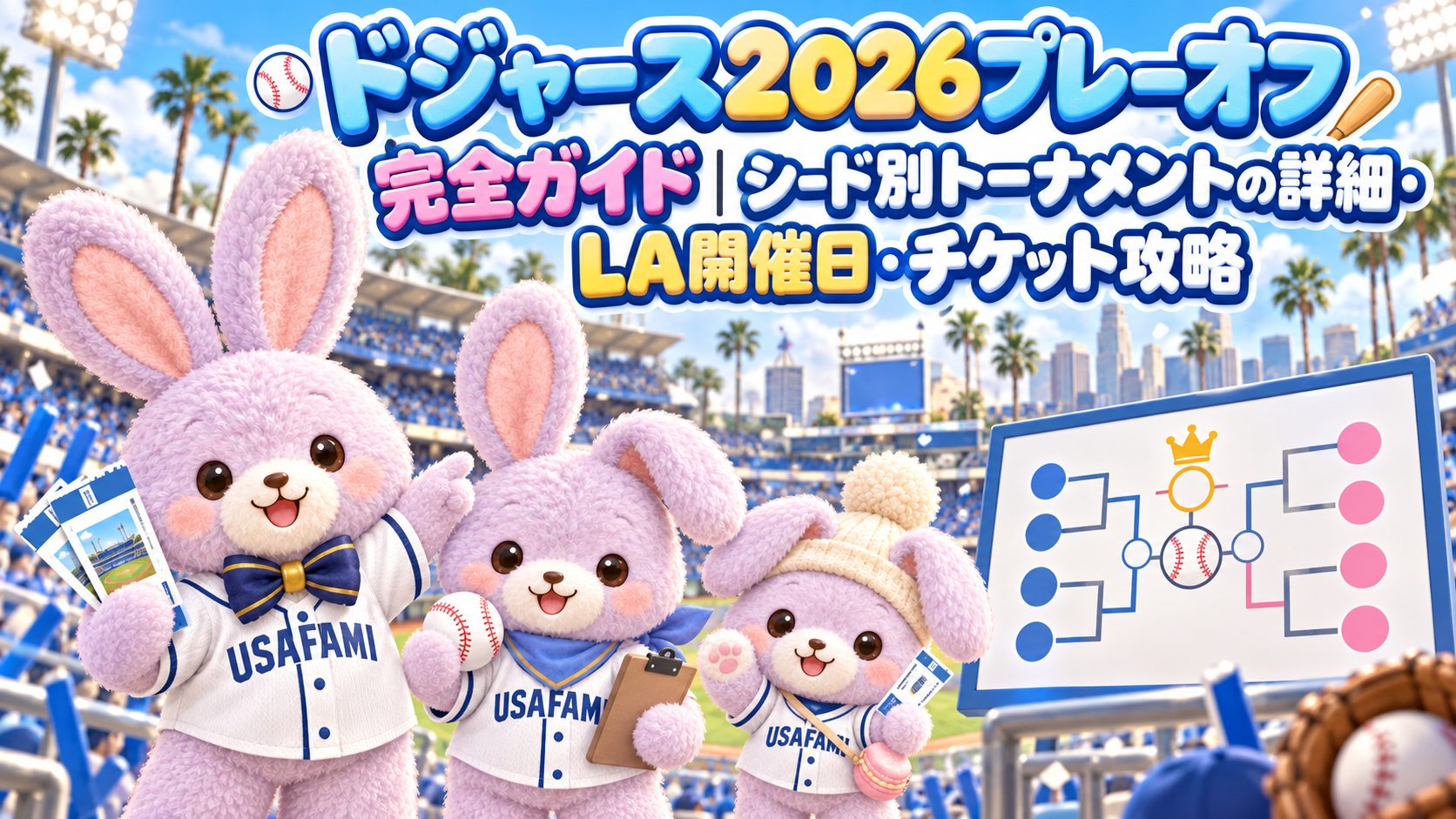 ドジャース2026プレーオフ完全ガイド|NLCSはブルワーズ戦、LA開催日と日本からのチケット手配