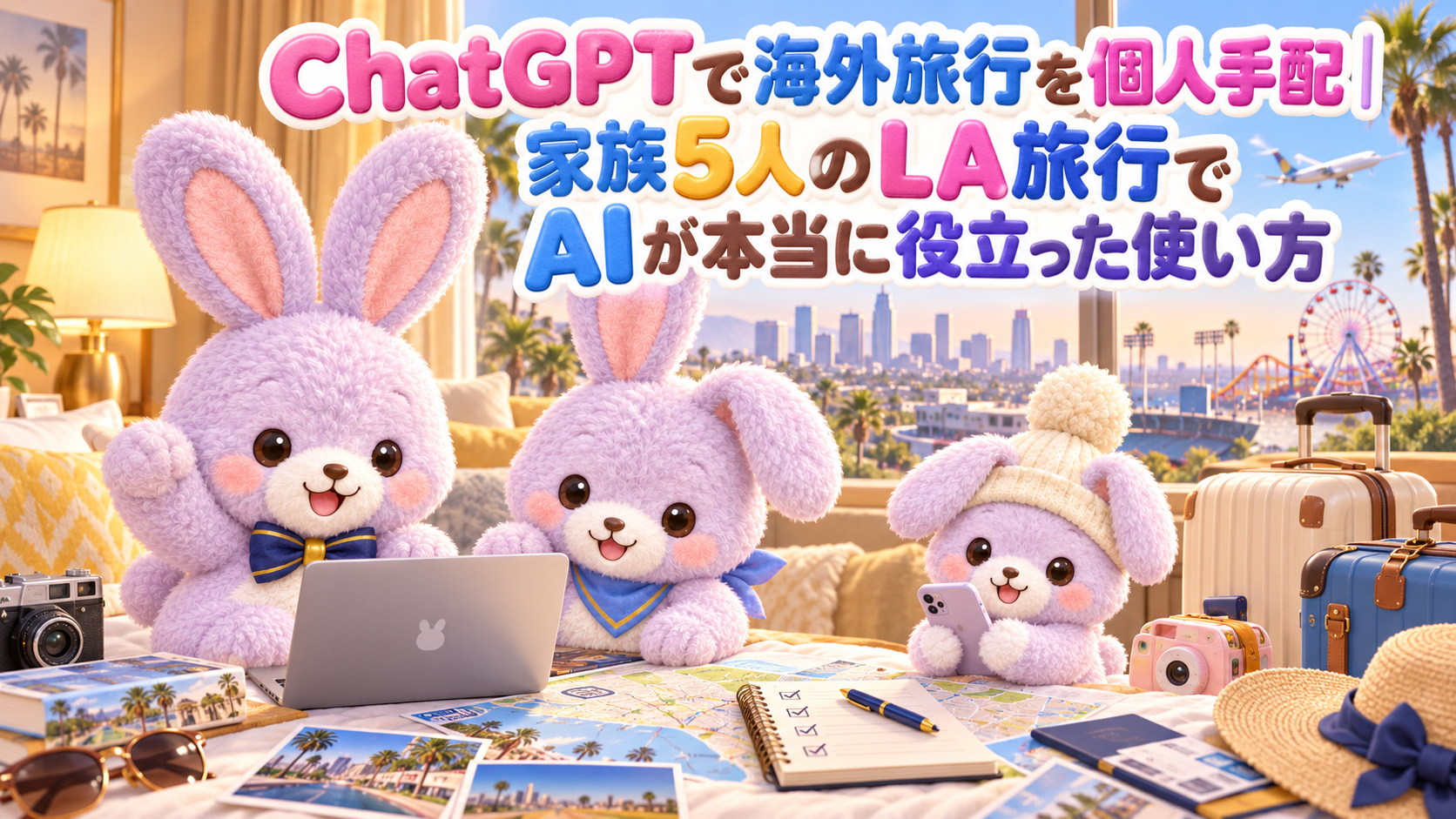 ChatGPTで海外旅行を個人手配|家族5人のLA旅行でAIが本当に役立った使い方