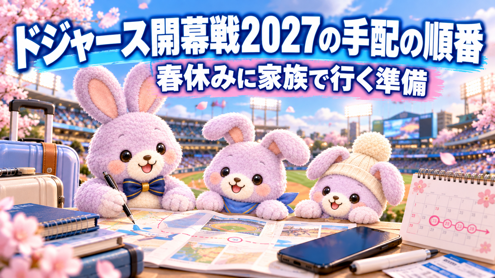 ドジャース開幕戦2027の手配の順番|春休みに家族で行く準備